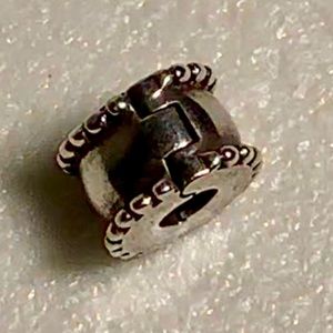 Pandora Sterling Beveled Edge Clip Charm